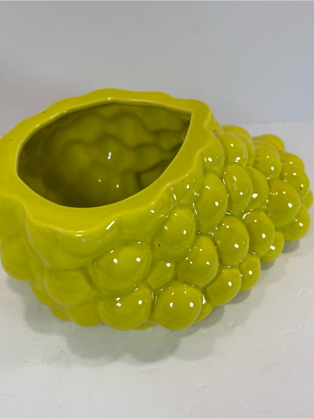 Vintage Ceramic Cluster Of Green Grapes Planter Centerpiece MCM 1970’s Cottage - Picture 3 of 9